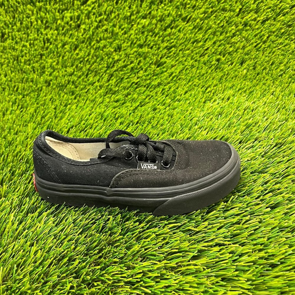 Vans Authentic Boys Size 12C Black Athletic Lace Up‎ Skate Shoes Sneakers